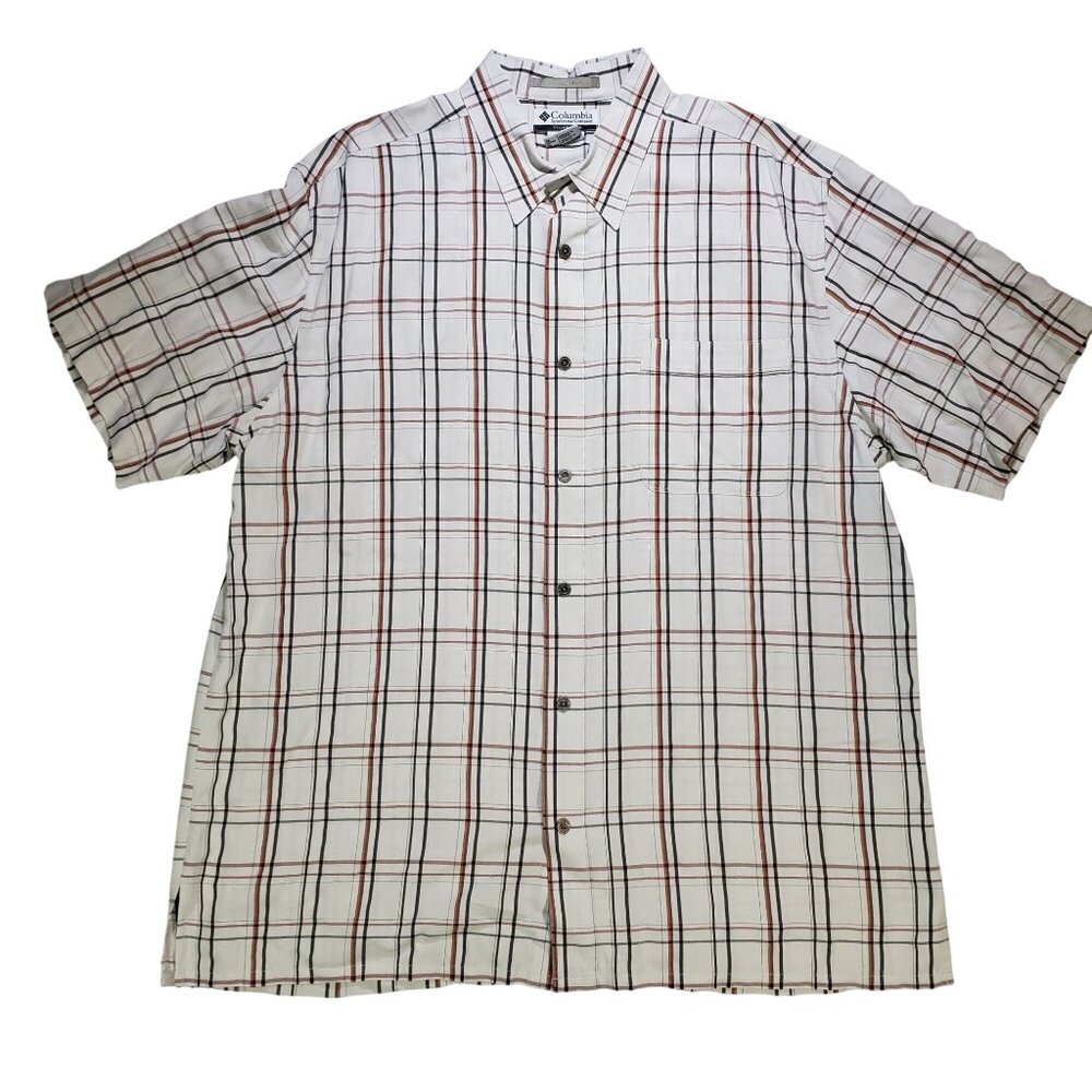 Columbia Men's Striped Short Sleeve Button Up  Shirt Size XL